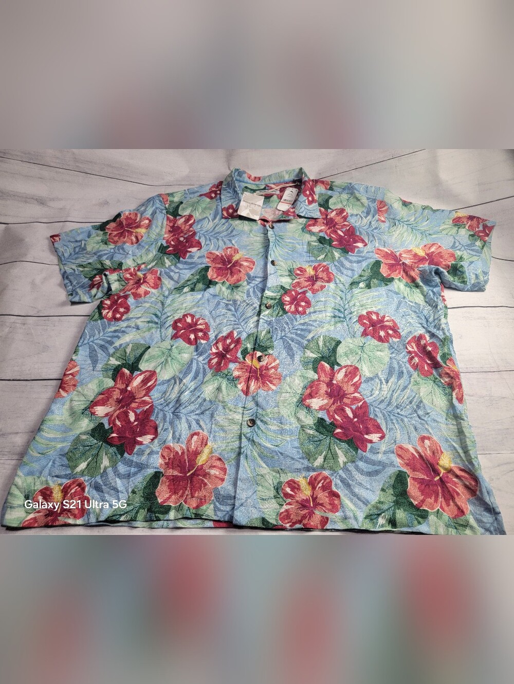 TOMMY BAHAMA Fridas Garden Camp Shirt Men's Size XXXL Morning Sky